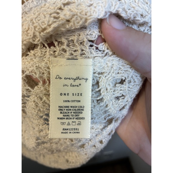 NEW!! Do everything in love Crochet Duster Open OS‎ Up To XL Ivory Boho Cotton - Picture 3 of 8